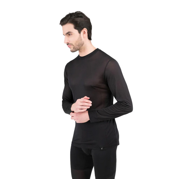Terramar 1.0 Thermasilk Heritage Lightweight Thermal Crew Shirt - Black