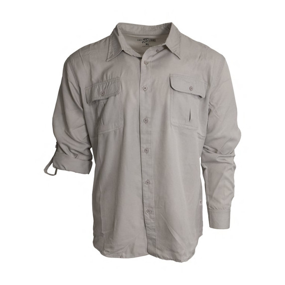 Fast Strike Men’s Long Sleeve Ripstop Button-Down - Gray