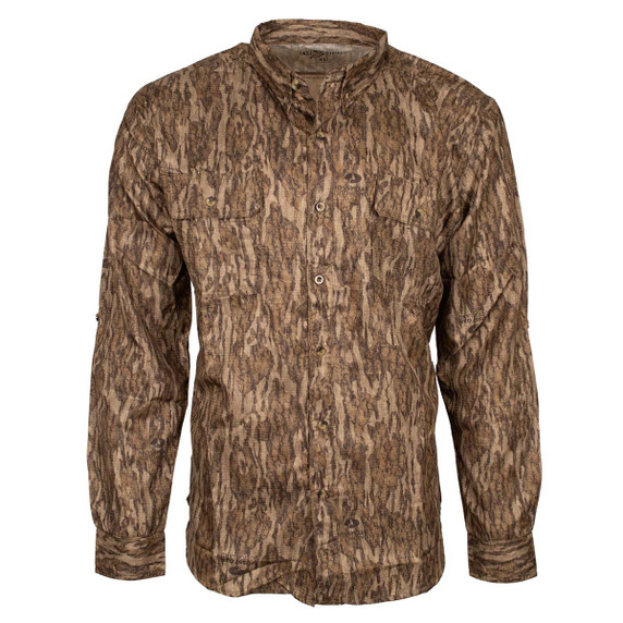 Fast Strike Long Sleeve Ripstop Button-Down Shirt, Mossy Oak New Bottomland Front Image