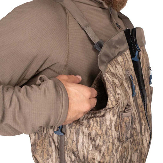 Final Approach Branta 2-in-1 Insulated Wader Side Pocket Image in Mossy Oak Bottomland