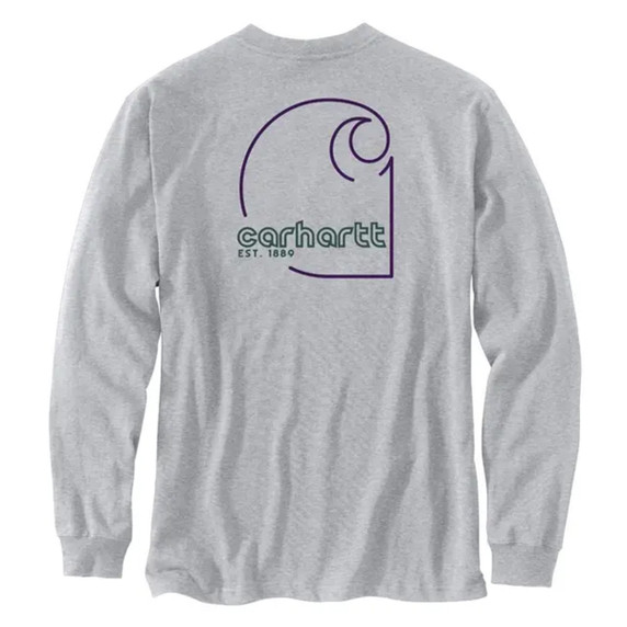 Carhartt Men's Loose Fit Heavyweight Long-Sleeve Pocket C Graphic Tee Image