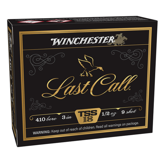 Winchester .410 Bore 3" 1/2 oz. 1350 FPS Last Call Tungsten Super Shot Waterfowl Loads, Box of 10 Front of Box Image