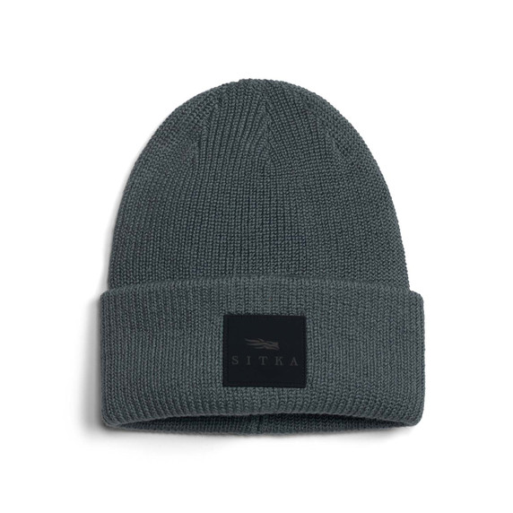 Sitka Double Cuff Acrylic Knit Beanie Image in Pebble Grey