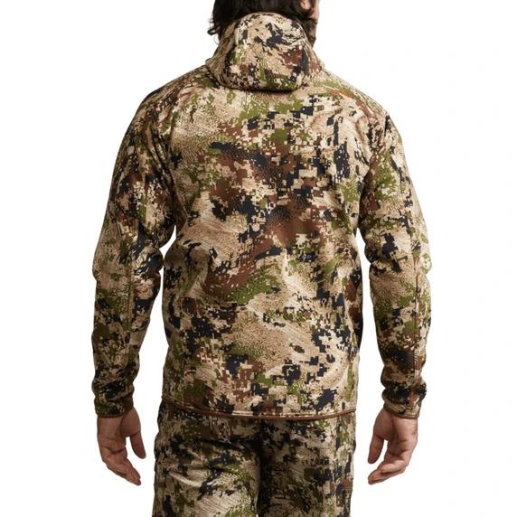 Sitka Alpha Fleece Hooded Jacket Back Image.