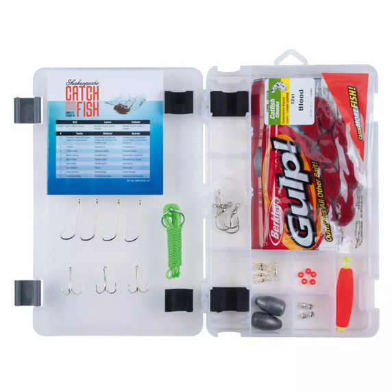 Inside image of the Shakespeare Catch More Fish Catfish Kit.