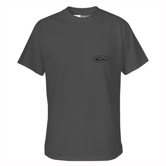 Drake Waterfowl Watercolor Mallard Cotton T-Shirt Front Image in Charcoal