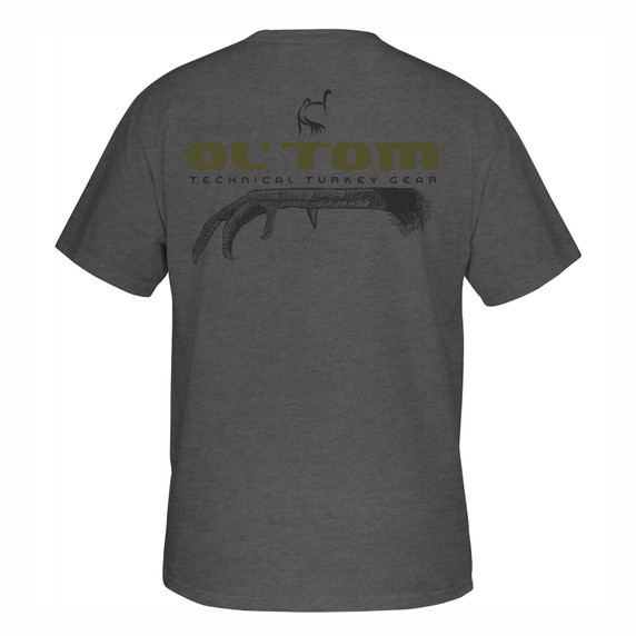 Drake Waterfowl Ol' Tom Talons T-Shirt Back Image in Graphite Heather