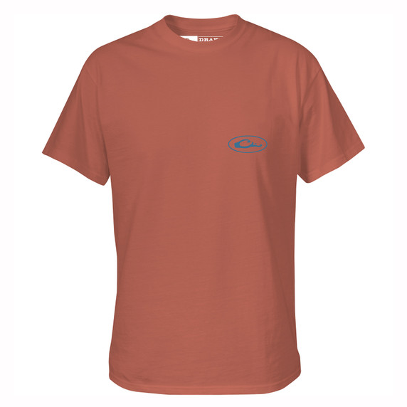 Drake Waterfowl Youth Mallard Bow Tie T-Shirt Front Image in Terra Cotta