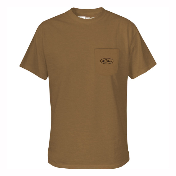Front Image of the Drake Waterfowl Standing Black Lab T-Shirt.
