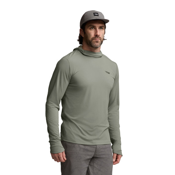 Sitka Radiant Sun Hoody Model Image in Herb Green