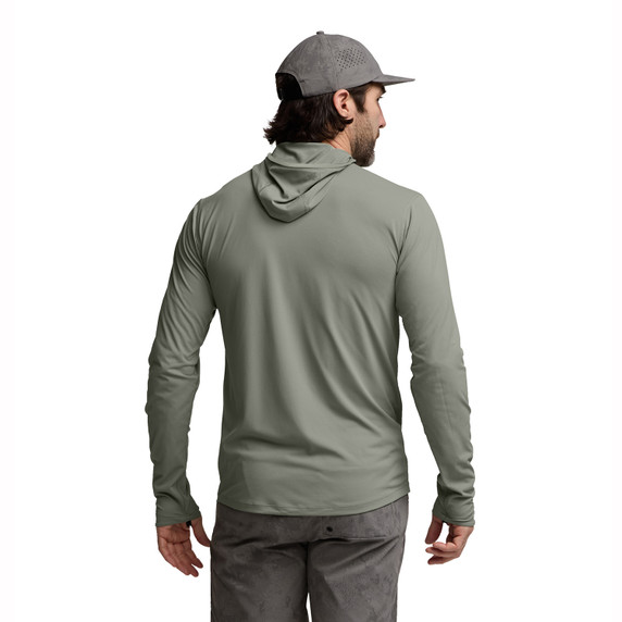Sitka Radiant Sun Hoody Back Model Image in Herb Green