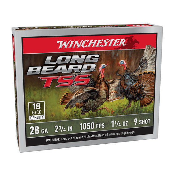 Winchester 28 Gauge 2 3/4" 1 1/4oz 1050FPS Long Beard TSS Turkey Loads Box Image