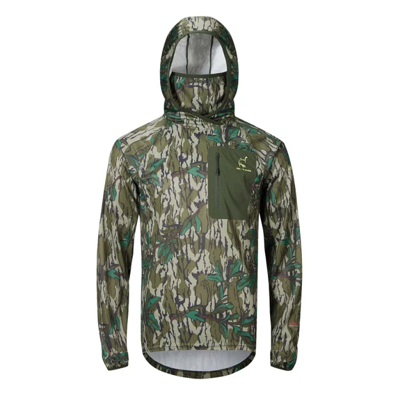 Image of the Drake Waterfowl Early Bird Gator Hoodie with Insect Repellent in Mossy Oak Greenleaf