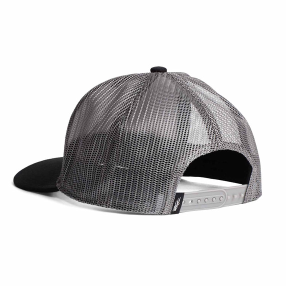 Sitka Rubber Patch Hi Pro Trucker Hat Back Image in Sitka Black