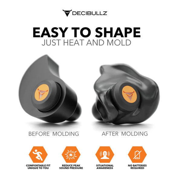 Decibullz Custom Molded Percussive Filter Earplugs Easy to Shape Image