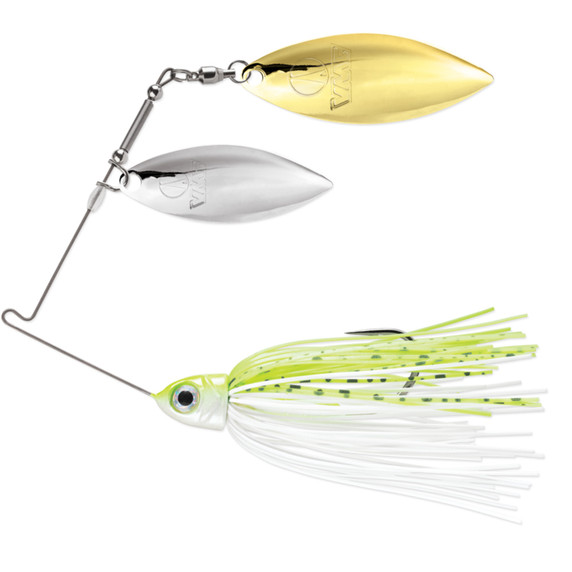 VMC Redline Series Spinnerbait Double Willow - Nickel-Gold Chartreuse and White Shad 3/8oz