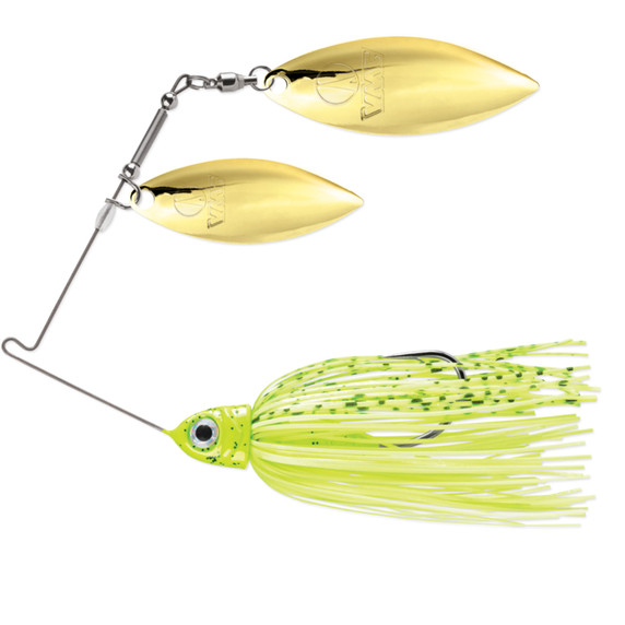 VMC Redline Series Spinnerbait Double Willow - Gold-Gold Dirty Chartreuse Shad 3/8oz
