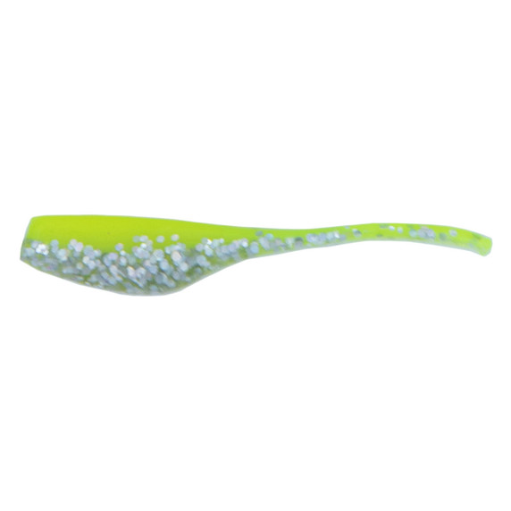 Image of the Rogers 2" Sly Shad in Chartreuse/Silver Sparkle