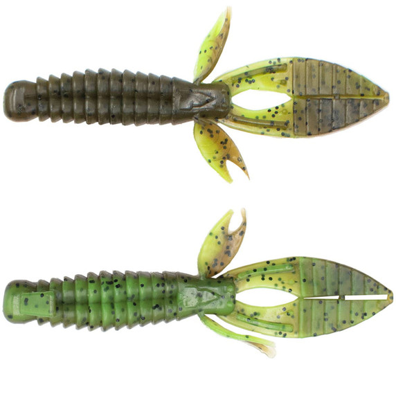 image of Rogers 4.5" Torture Creature Bait 10 Pack in Green Pumpkin Chartreuse Pepper.