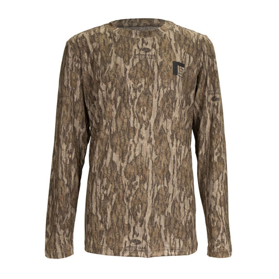 image of Rogers Elite Chill Long Sleeve Youth Tee with Bug Protection in Mossy Oak Bottomland.