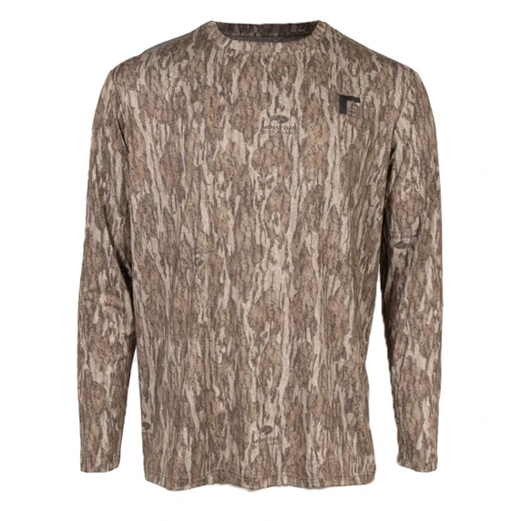 image of Rogers Elite Chill Long Sleeve Tee with Bug Protection in Mossy Oak Bottomland.