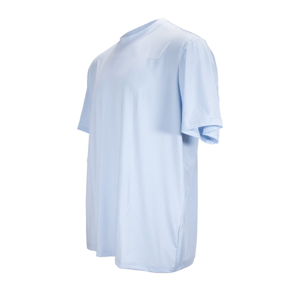 side image of Rogers Elite Chill Short Sleeve Tee with Bug Protection in Light Blue.