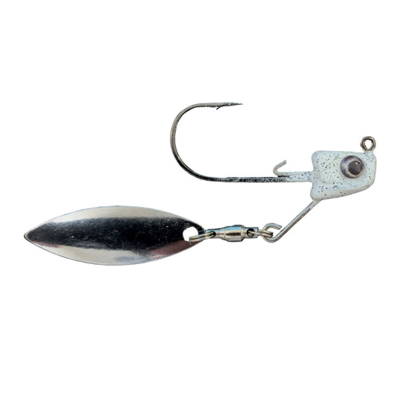 Great Lakes Finesse Sneaky Underspin, 1 Pack - White Shad Silver Blade 3/16 oz