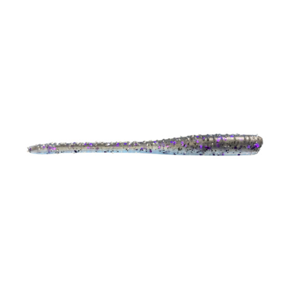 Great Lakes Finesse Drop Worm Image in Smoke Clear Purple Flake