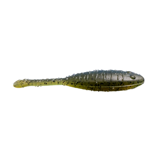 Great Lakes Finesse Flat Cat Soft Bait Image in Green Pumpkin Black Flake