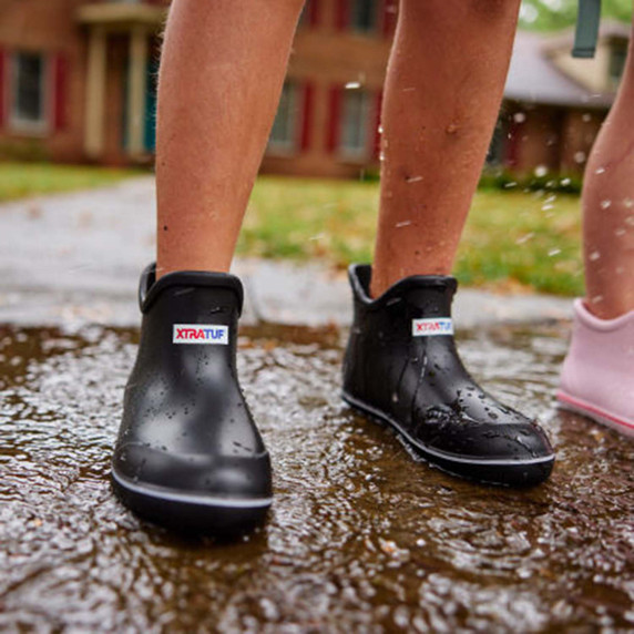 Xtratuf Tufs Youth Biolite Ankle Deck Boot Lifestyle Image in Black