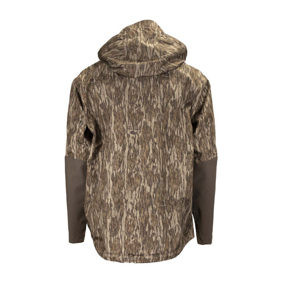back image of Storm Stopper Rain Shell in Mossy Oak Bottomland.