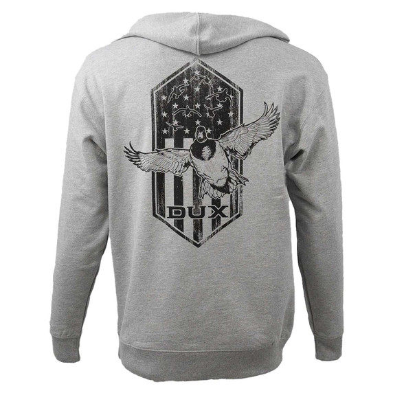 DUX Americana Midweight Hoodie Back Image in Grey