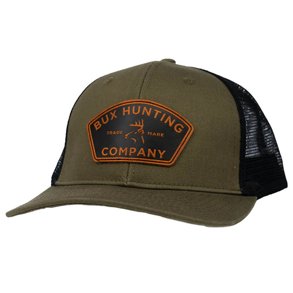 BUX Leather Patch Hat in Olive