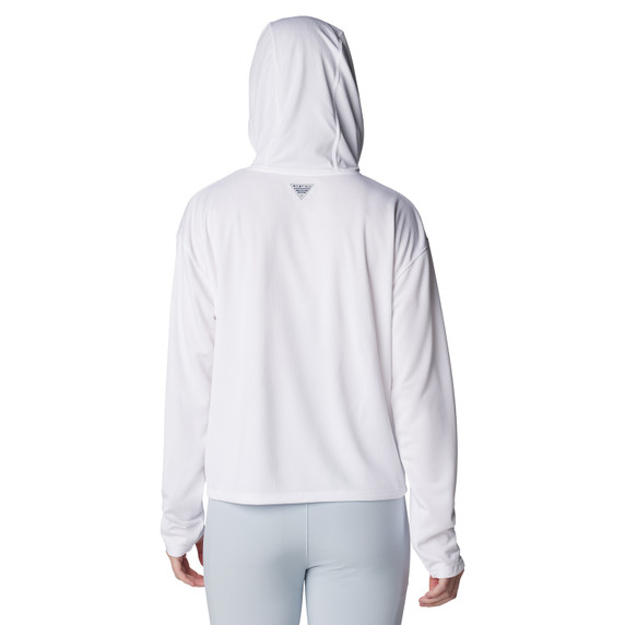 Columbia Women's PFG Solar Stream Hoodie Back Image in White