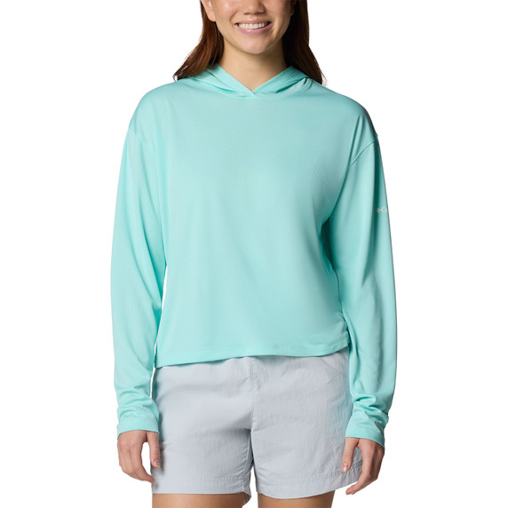 Columbia Women's PFG Solar Stream Hoodie Front Image in Gulfstream