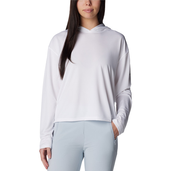 Columbia Women's PFG Solar Stream Hoodie Front Image in White
