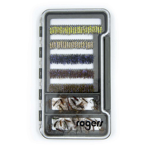 filled image of Rogers Elite Slim Fly Box Large – Slit Foam & Magnetic Compartment.