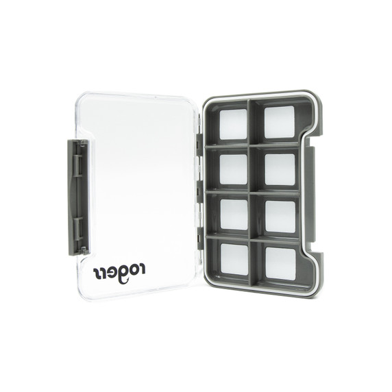 Opened Image of the Rogers Elite Slim Medium Fly Box with Magnetic Back.