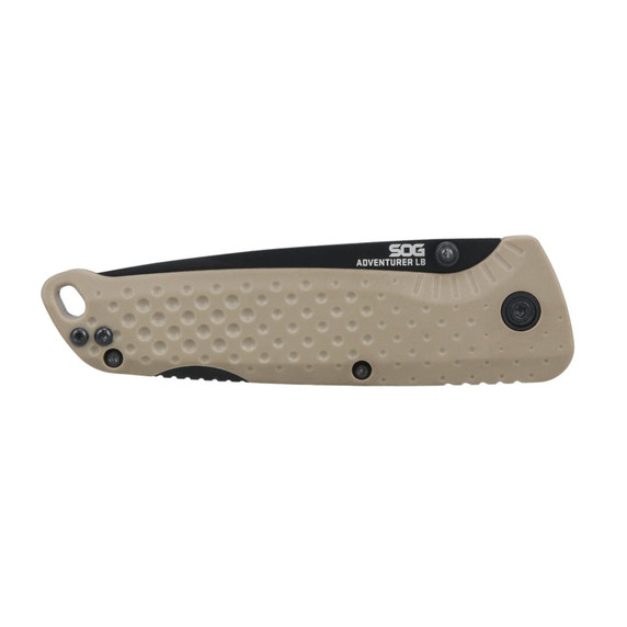 SOG Adventurer LB 3.5" Blade 5CR15MOV Folding Knife - FDE/Black