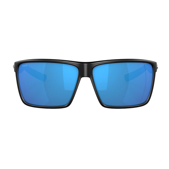 Costa Rincon 580 Glass Polarized Sunglasses Front Image in Blue Mirror 580G Matte Black