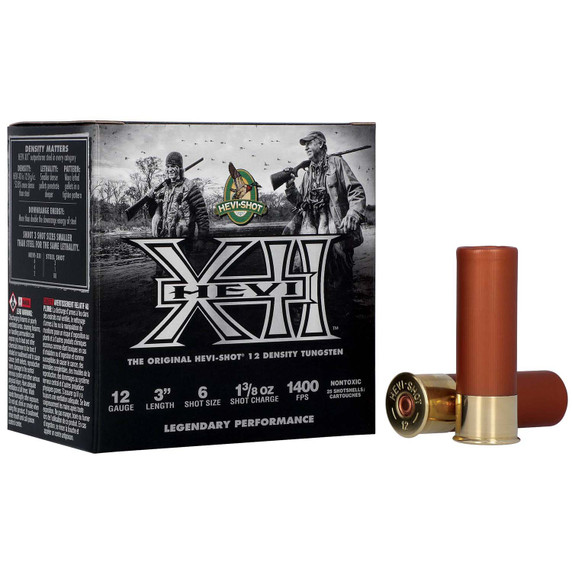Hevi-Shot Hevi-XII 12 Gauge 3" 1 3/8 oz Tungsten Shotgun Shells, Box of 25, Shot Size 6