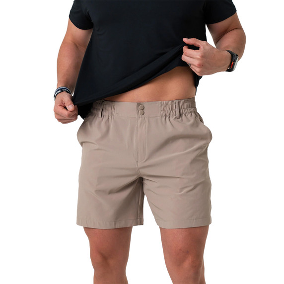 Burlebo 7" Athletic Shorts with Liner Main Image in Khaki