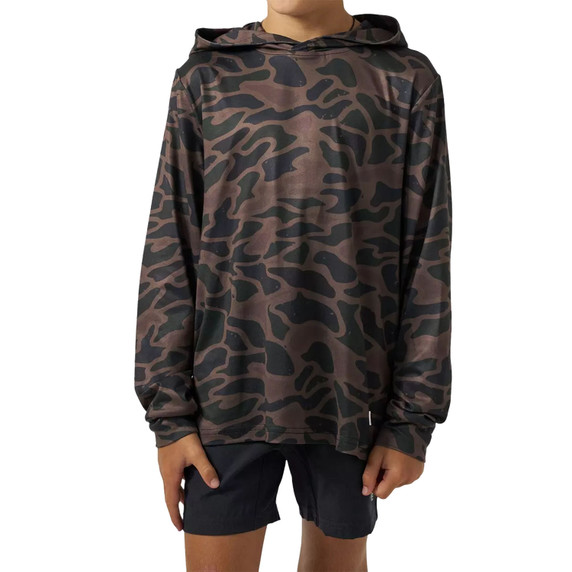 Burlebo Youth Performance Camo Hoodie Image in Bendita Camo