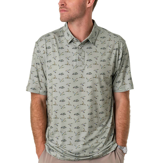 Image of the Burlebo Performance Polo in Flying Ducks - Light Green