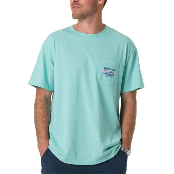 Burlebo Lake Weekend T-Shirt Front Image in Island Reef