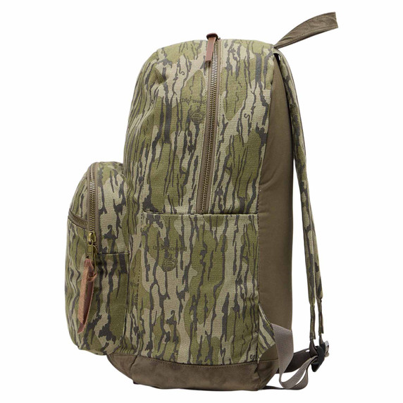 Drake Waterfowl Throwback80 Backpack Side Image in Mossy Oak Original Bottomland