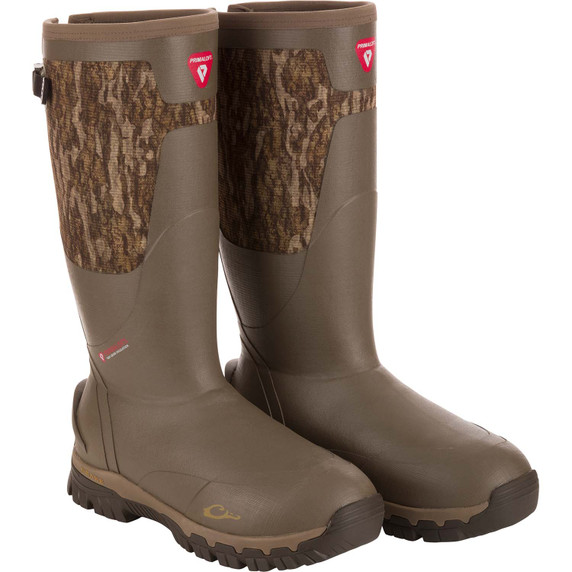Drake Waterfowl BMF1600 17" Insulated Rubber Boots Image in Mossy Oak Bottomland