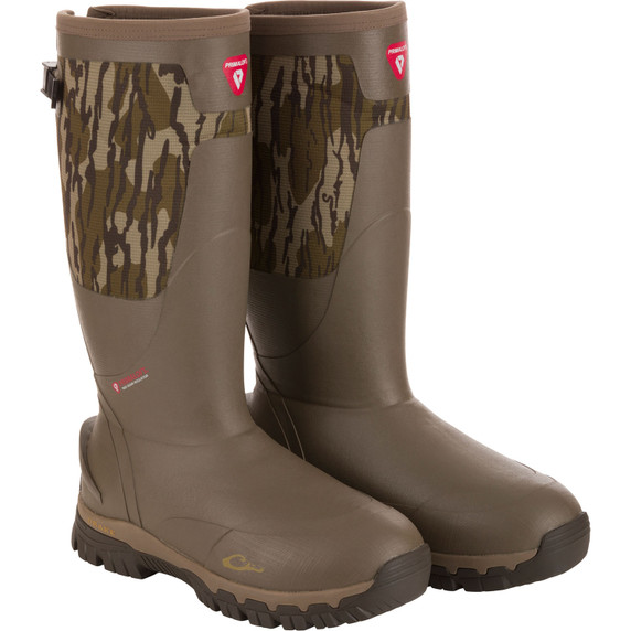 Drake Waterfowl BMF1600 17" Insulated Rubber Boots Image in Mossy Oak Original Bottomland