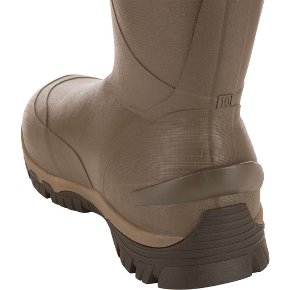 Drake Waterfowl BMF1600 17" Insulated Rubber Boots Heel Image in Mossy Oak Bottomland