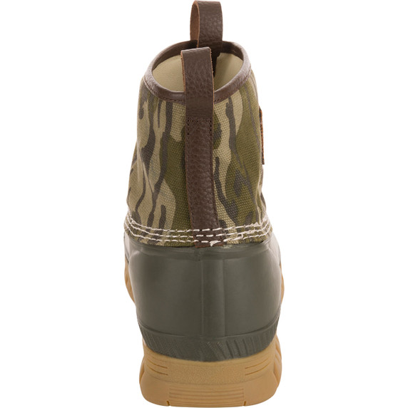 Drake Waterfowl Throwback80 Waxed Canvas Pull On Duck Boot Back Image in Mossy Oak Original Bottomland